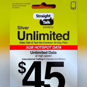 Brand New Straight Talk Phone Plan Card